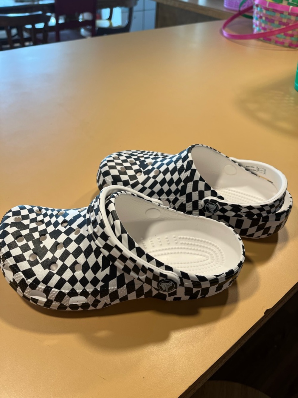CROCS Classic Clog in Black & White Checkerboard